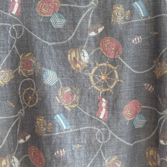 Eveve Nautical Print Blouse, Coastal Grandma Preppy Blouse, Navy Blue, Medium - Picture 10 of 15